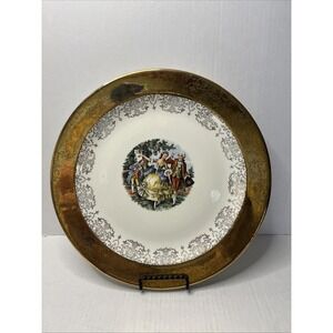 VINTAGE SABIN 22K WARRANTED CREST-O-GOLD VICTORIAN DINNER PLATE